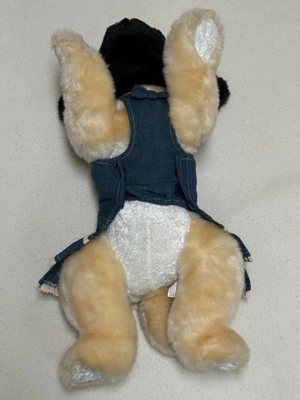 Cute Denim 2 Tier Ruffle w/ Lace Skirt Dog Dress w/ Pocket - Small / Medium